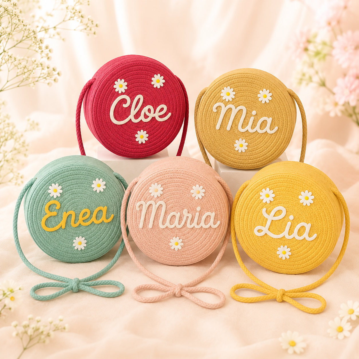 Bolso cruzado para niñas pequeñas, hecho a mano