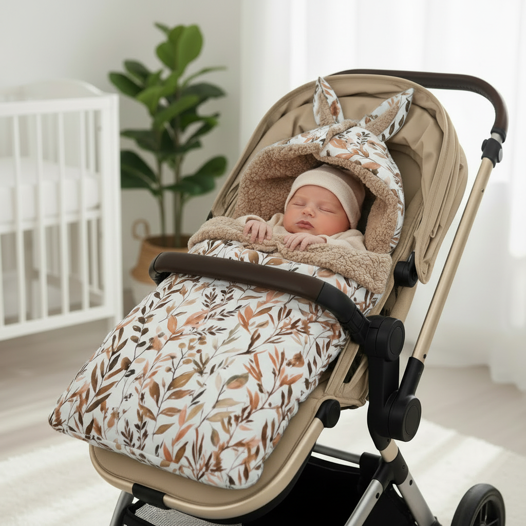 Nido de ángel de algodón, forrado con sherpa de oveja