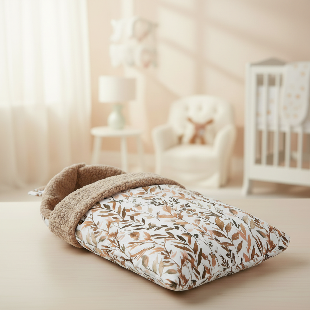 Nido de ángel de algodón, forrado con sherpa de oveja