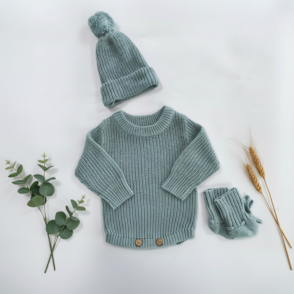 Conjunto de Pelele Para Bebé con Nombre Bordado Personalizado Tejido 100% Agodón