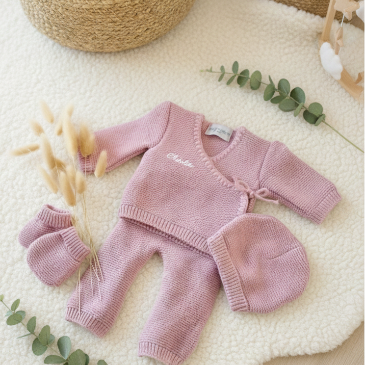 Conjunto De Nacimiento Rosa Para Recién Nacido