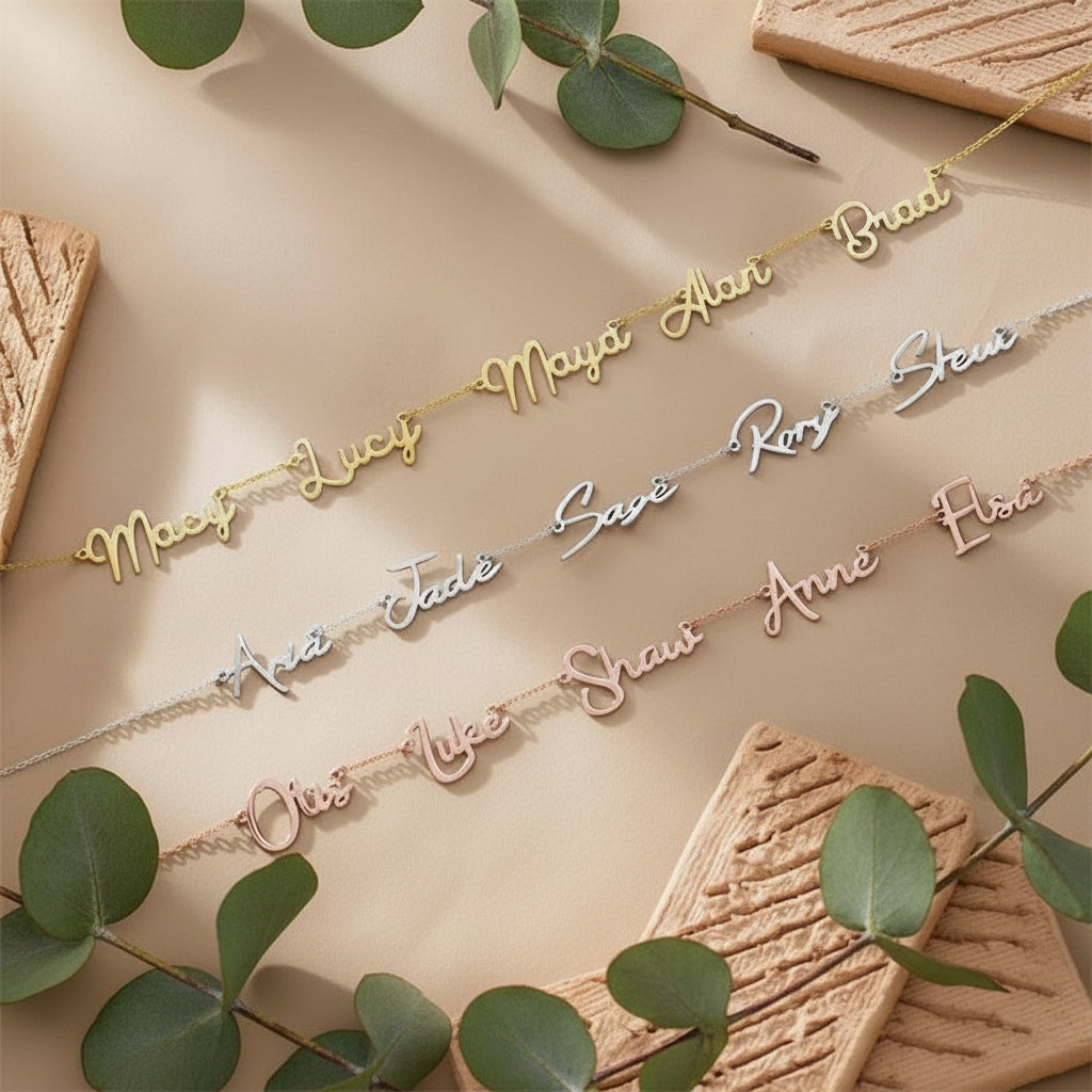 Collar de Mamá, Nombres de tus Hijos Grabados con Amor
