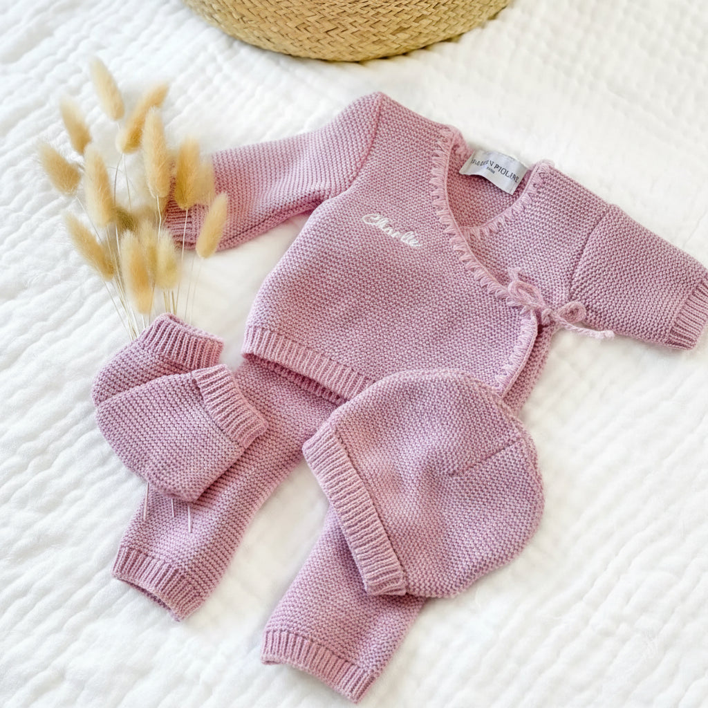 Conjunto De Nacimiento Rosa Para Recién Nacido