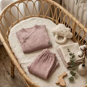 Conjunto de Dos Piezas Nube Muselina Premium 100 % Algodón